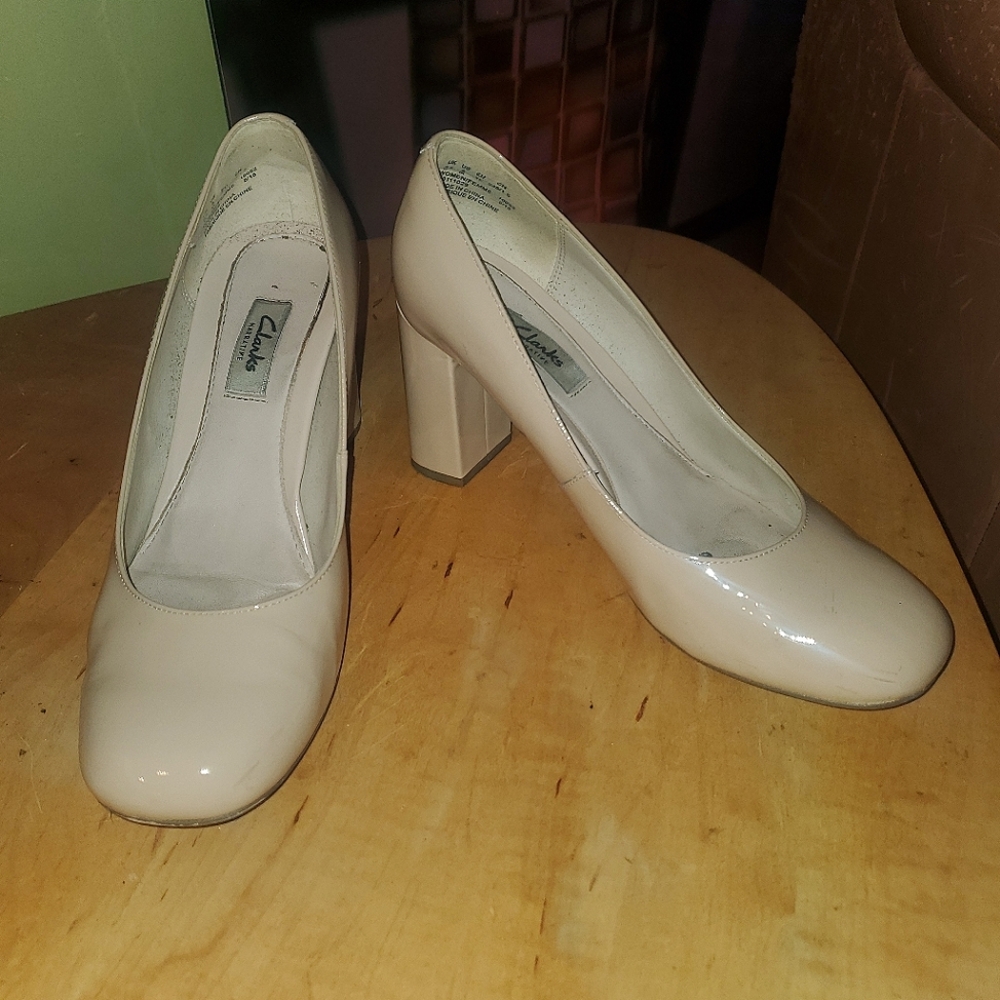 Clarks Nude Block Heel